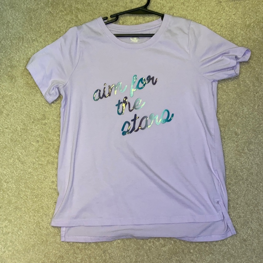 Short sleeve shirt and purple